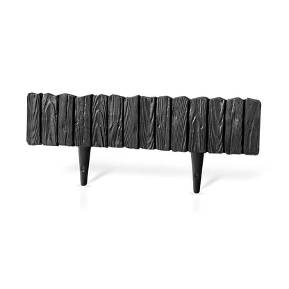 Lawn Edging, Plastic Palisade Wood Effect, 2.32m, Black - Best4Trade-Retail Garden tools & Accesories