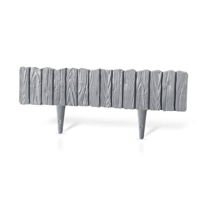 Lawn Edging, Plastic Palisade Wood Effect, 2.32m, Gray - Best4Trade-Retail Garden tools & Accesories