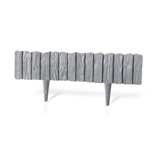 Lawn Edging, Plastic Palisade Wood Effect, 2.32m, Gray - Best4Trade-Retail Garden tools & Accesories
