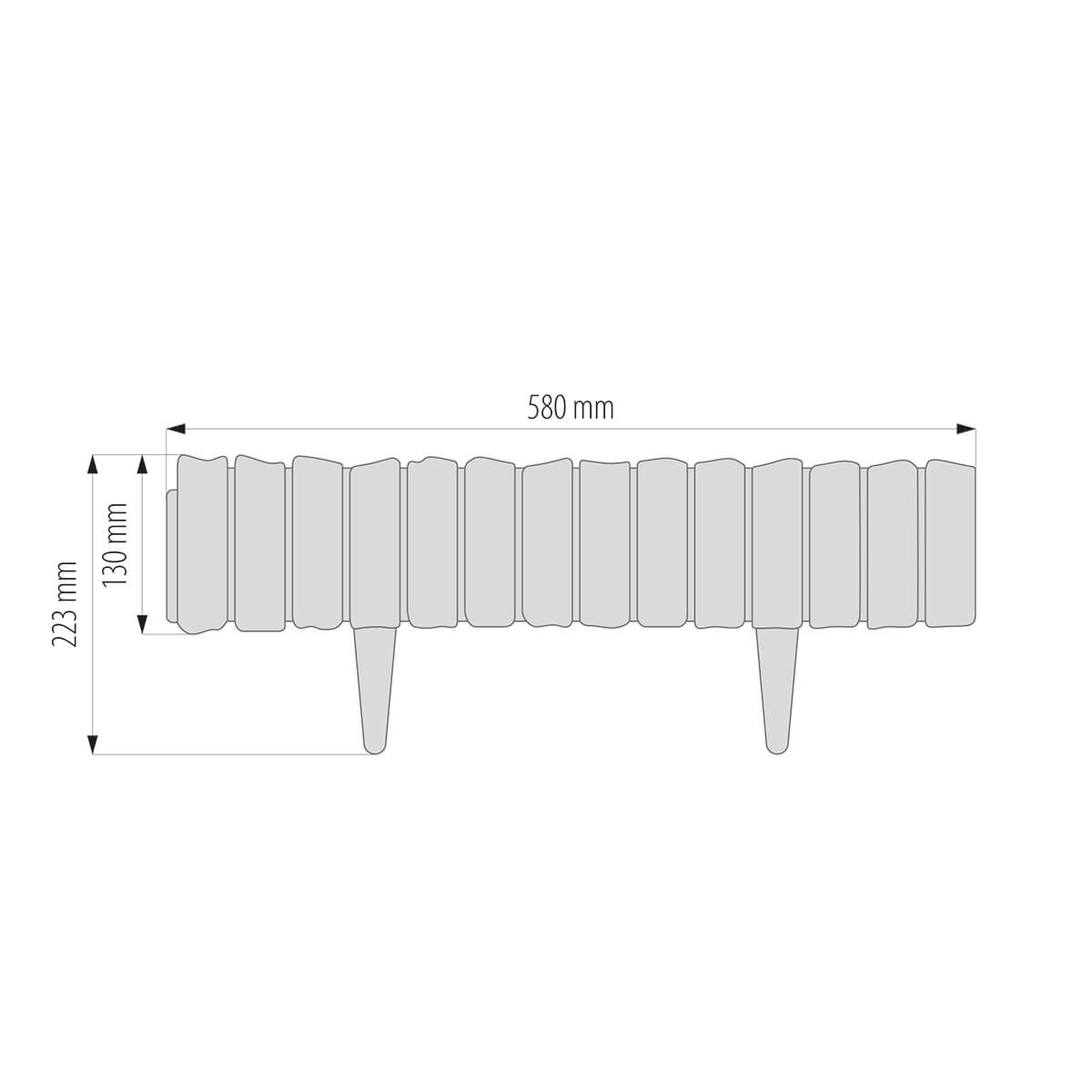 Lawn Edging, Plastic Palisade Wood Effect, 2.32m, Black - Best4Trade-Retail Garden tools & Accesories