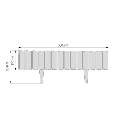 Lawn Edging, Plastic Palisade Wood Effect, 2.32m, Black - Best4Trade-Retail Garden tools & Accesories