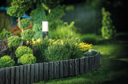 Lawn Edging, Plastic Palisade Wood Effect, 2.32m, Black - Best4Trade-Retail Garden tools & Accesories