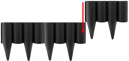Lawn Edging, Plastic Palisade Wood Effect, 2.5m Box, Black - Best4Trade-Retail Garden tools & Accesories