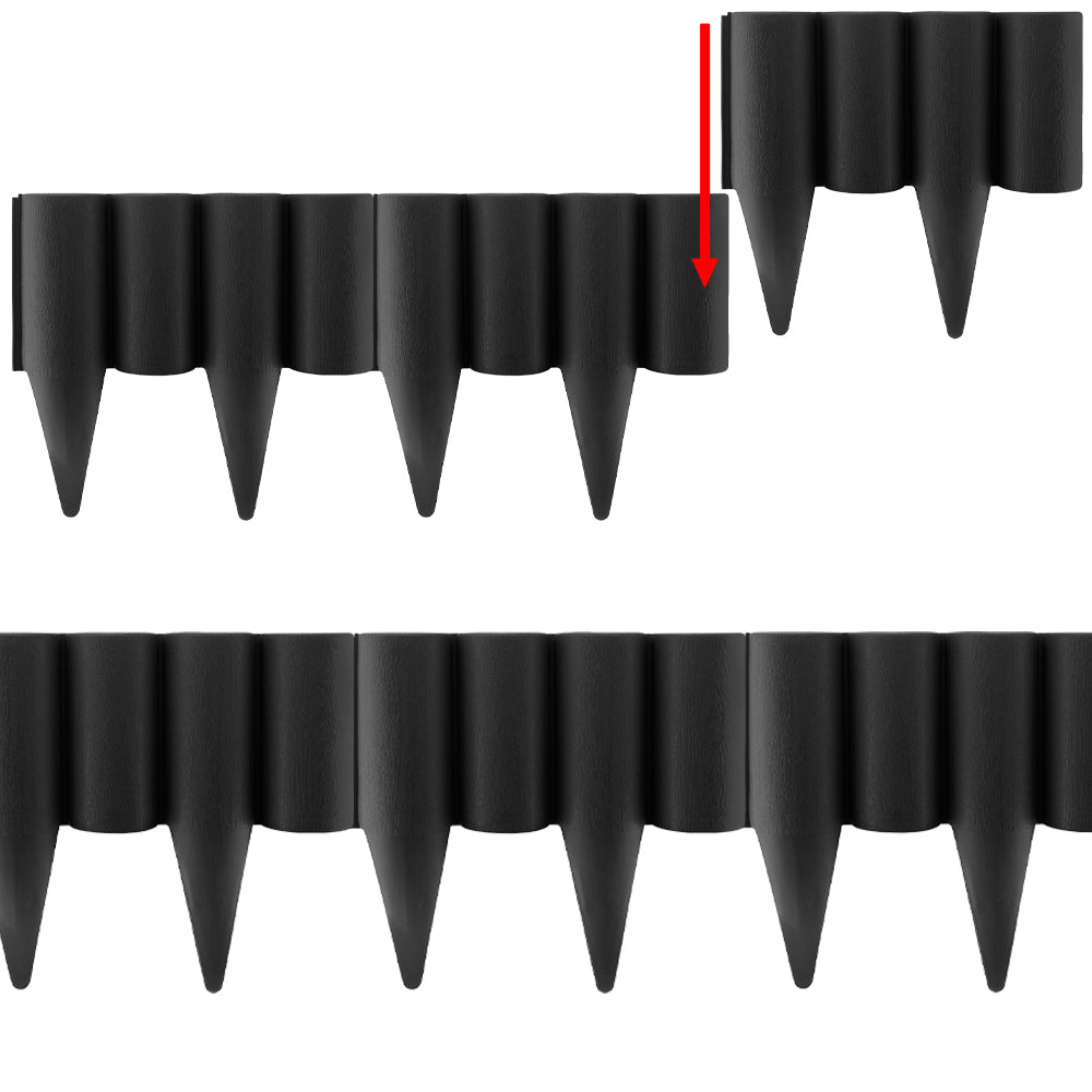 Lawn Edging, Plastic Palisade Wood Effect, 2.5m Box, Black - Best4Trade-Retail Garden tools & Accesories