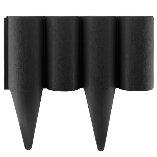 Lawn Edging, Plastic Palisade Wood Effect, 2.5m Box, Black - Best4Trade-Retail Garden tools & Accesories