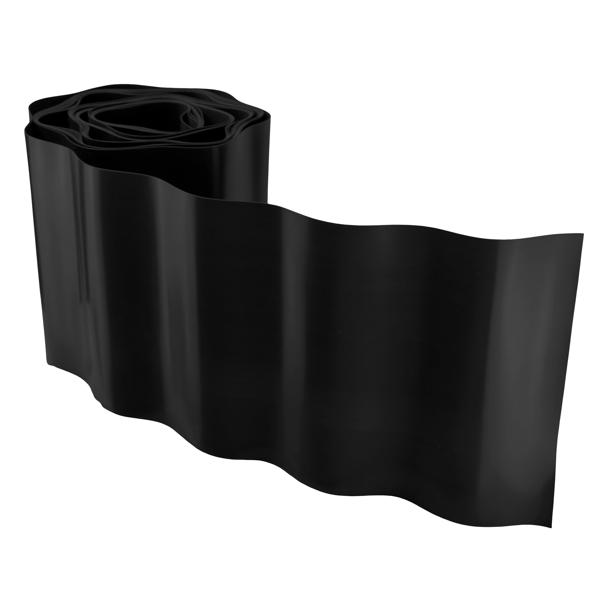 Wavy Plastic Garden Lawn Edging, H=15CM, L=9M, Black - Best4Trade-Retail Garden tools & Accesories
