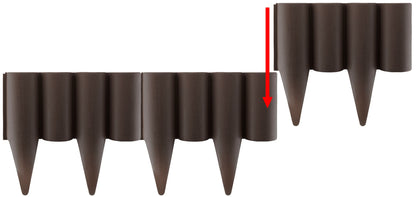 Lawn Edging, Plastic Palisade Wood Effect, 2.5m Box, Brown - Best4Trade-Retail Garden tools & Accesories