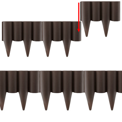 Lawn Edging, Plastic Palisade Wood Effect, 2.5m Box, Brown - Best4Trade-Retail Garden tools & Accesories