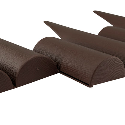 Lawn Edging, Plastic Palisade Wood Effect, 2.5m Box, Brown - Best4Trade-Retail Garden tools & Accesories