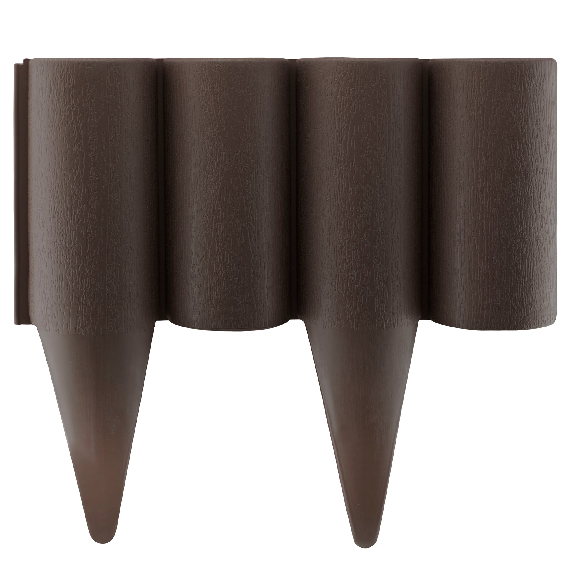 Lawn Edging, Plastic Palisade Wood Effect, 2.5m Box, Brown - Best4Trade-Retail Garden tools & Accesories