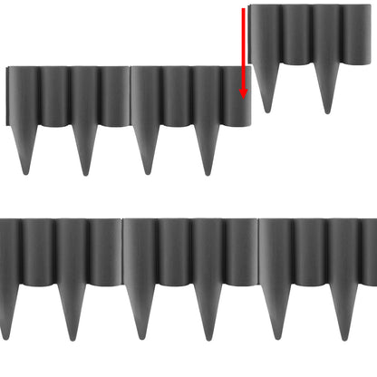Lawn Edging, Plastic Palisade Wood Effect, 2.5m Box, Gray - Best4Trade-Retail Garden tools & Accesories