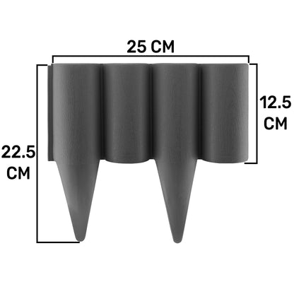 Lawn Edging, Plastic Palisade Wood Effect, 2.5m Box, Gray - Best4Trade-Retail Garden tools & Accesories