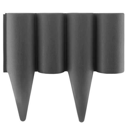 Lawn Edging, Plastic Palisade Wood Effect, 2.5m Box, Gray - Best4Trade-Retail Garden tools & Accesories