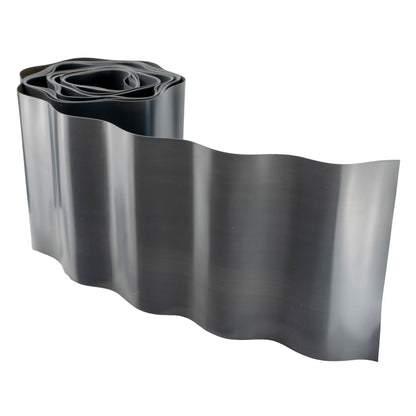 Wavy Plastic Garden Lawn Edging, H=15CM, L=9M, Gray - Best4Trade-Retail Garden tools & Accesories