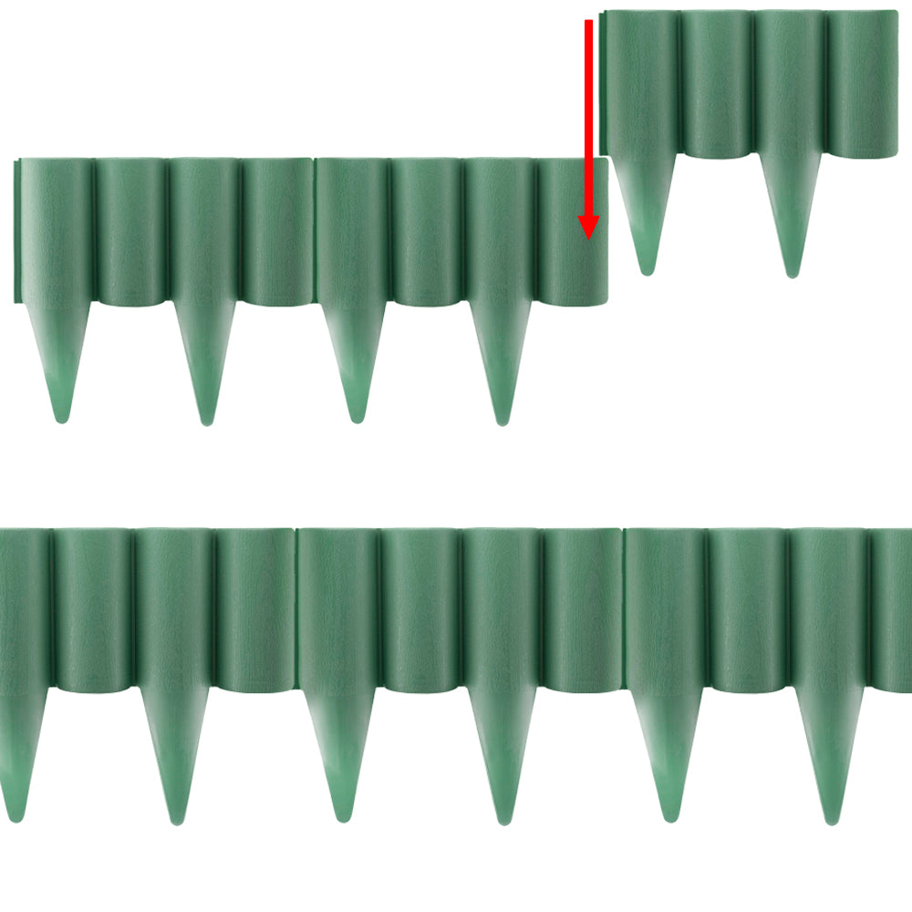Lawn Edging, Plastic Palisade Wood Effect, 2.5m Box, Green - Best4Trade-Retail Garden tools & Accesories