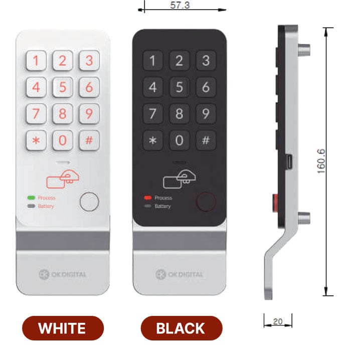 EALF23-HL Smart Digital Lock for Cabinet & Lockers - Euro Art Digital Locks
