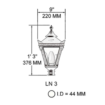 Victorian Traditional lantern in cast iron - 44mm I.D. (LN003)