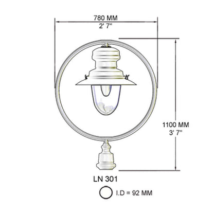 Classic railway lantern - 92mm inside diameter (LN301)