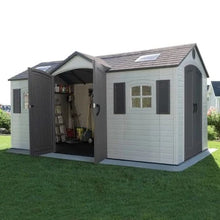 Load image into Gallery viewer, Lifetime Heavy Duty Plastic Garden Shed - Dual Entrance - All Sizes - Store More Garden Buildings
