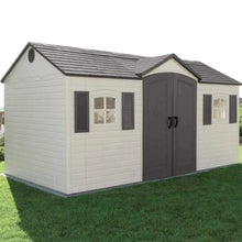 Load image into Gallery viewer, Lifetime 15ft x 8ft Heavy Duty Plastic Garden Shed - Single Entrance - Store More Garden Buildings

