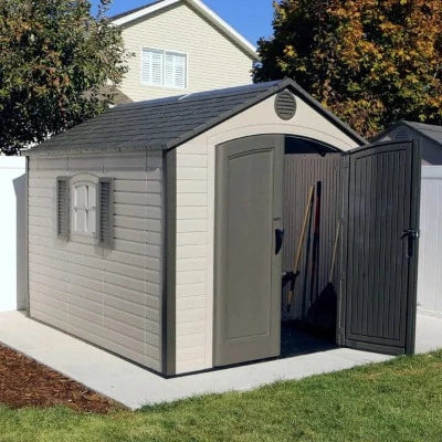 Lifetime 8ft x 10ft Special Edition Heavy Duty Plastic Garden Shed - Store More Garden Buildings