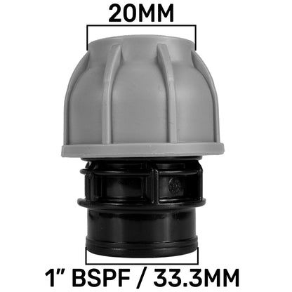 1” BSP Water Butt Fitting with 20mm MDPE Straight - Best4Trade-Retail Garden watering