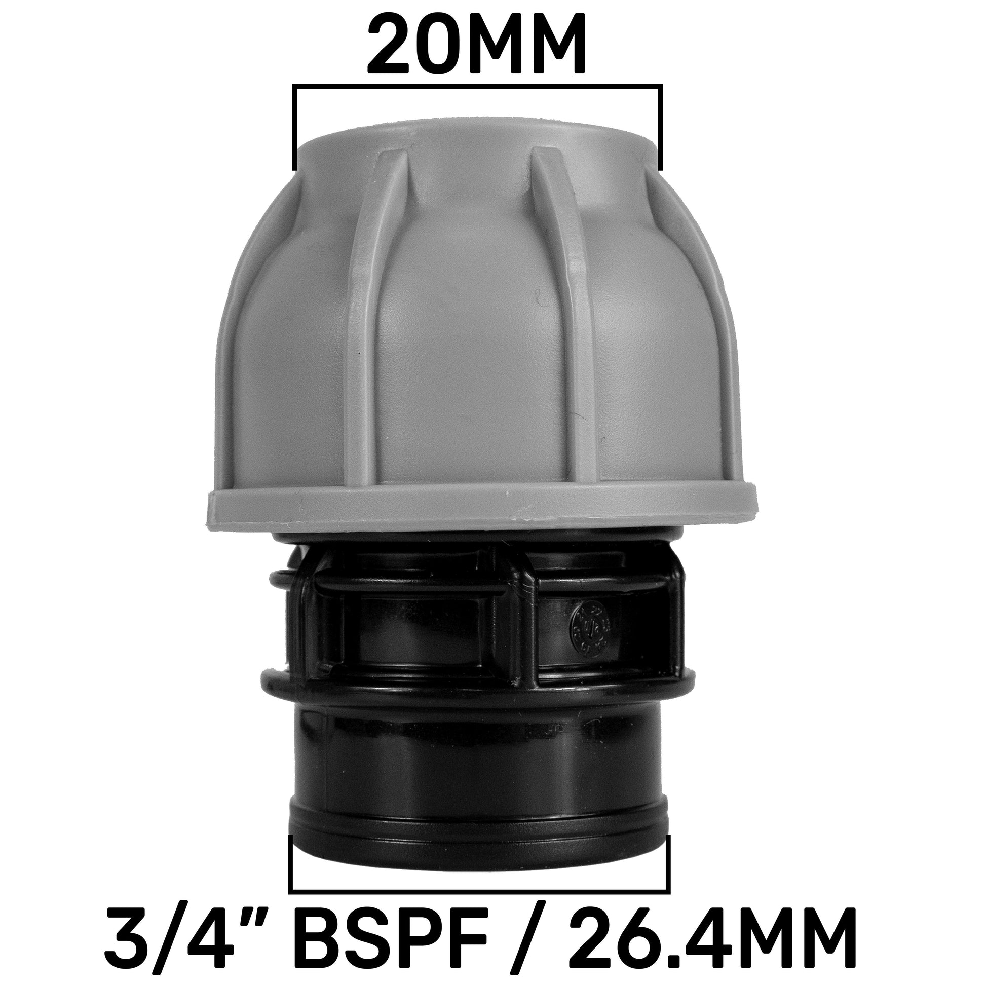 In-Line BSPM Valve with 2 x 20mm MDPE Straight Connectors - Best4Trade-Retail Garden watering