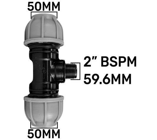 MDPE Tee Fitting 50mm – 2” BSP - Best4Trade-Retail