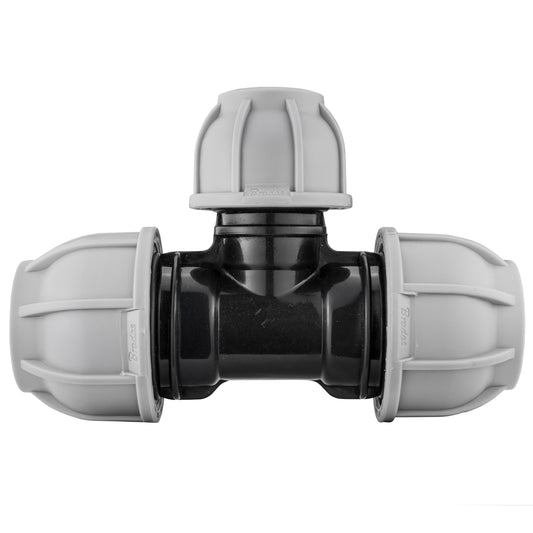 MDPE Tee Reducing 25mm – 20mm – 25mm