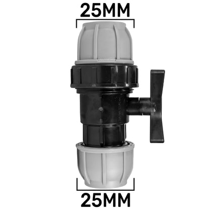 Wall Flange Kit 25mm MDPE + 25mm MDPE Valve + 3/4" Camlock Type F+C - Best4Trade-Retail Tech Hose & Fittings