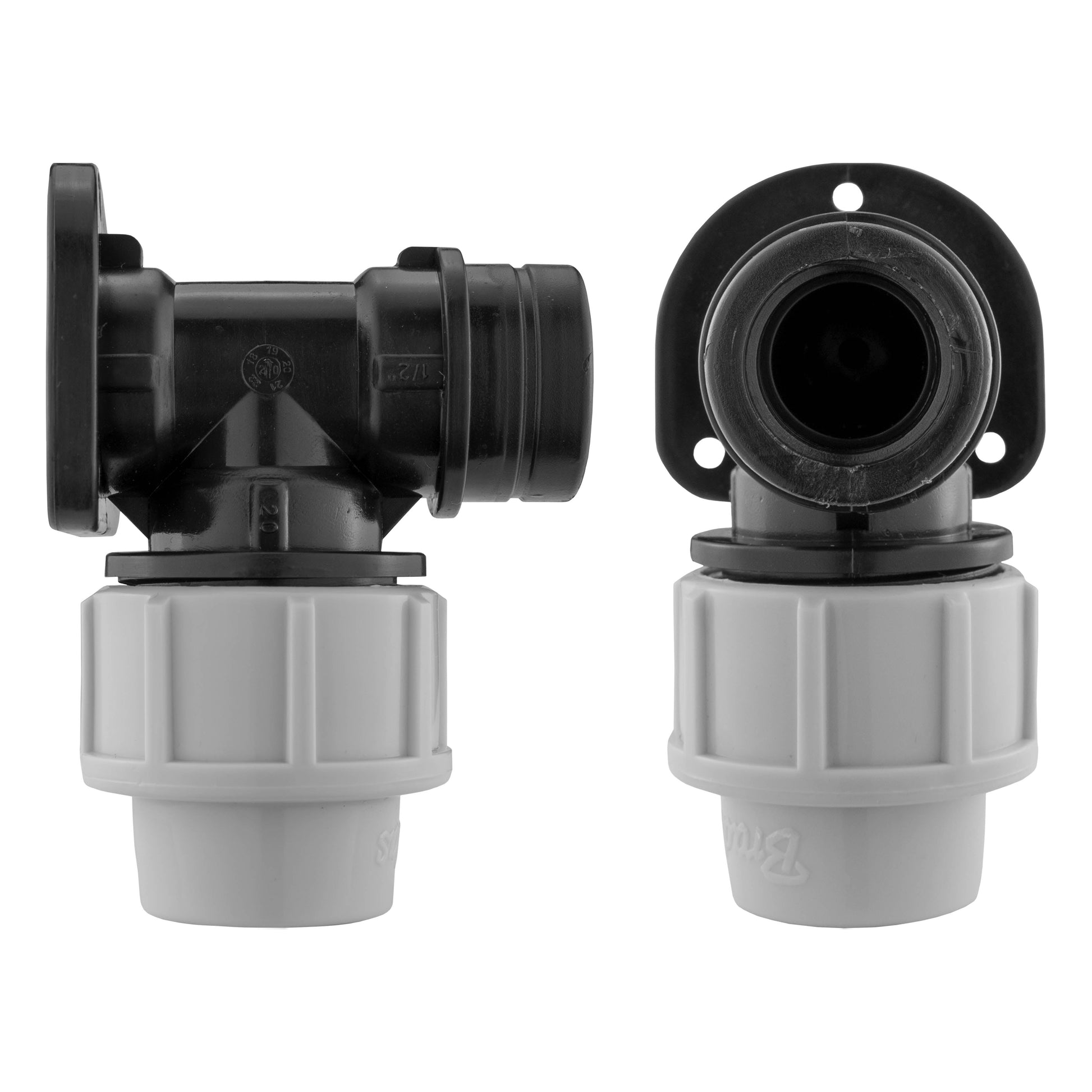 Wall Flange Kit 20mm MDPE - Lever Tap with Hose Barb and Side Lock - Best4Trade-Retail Garden watering