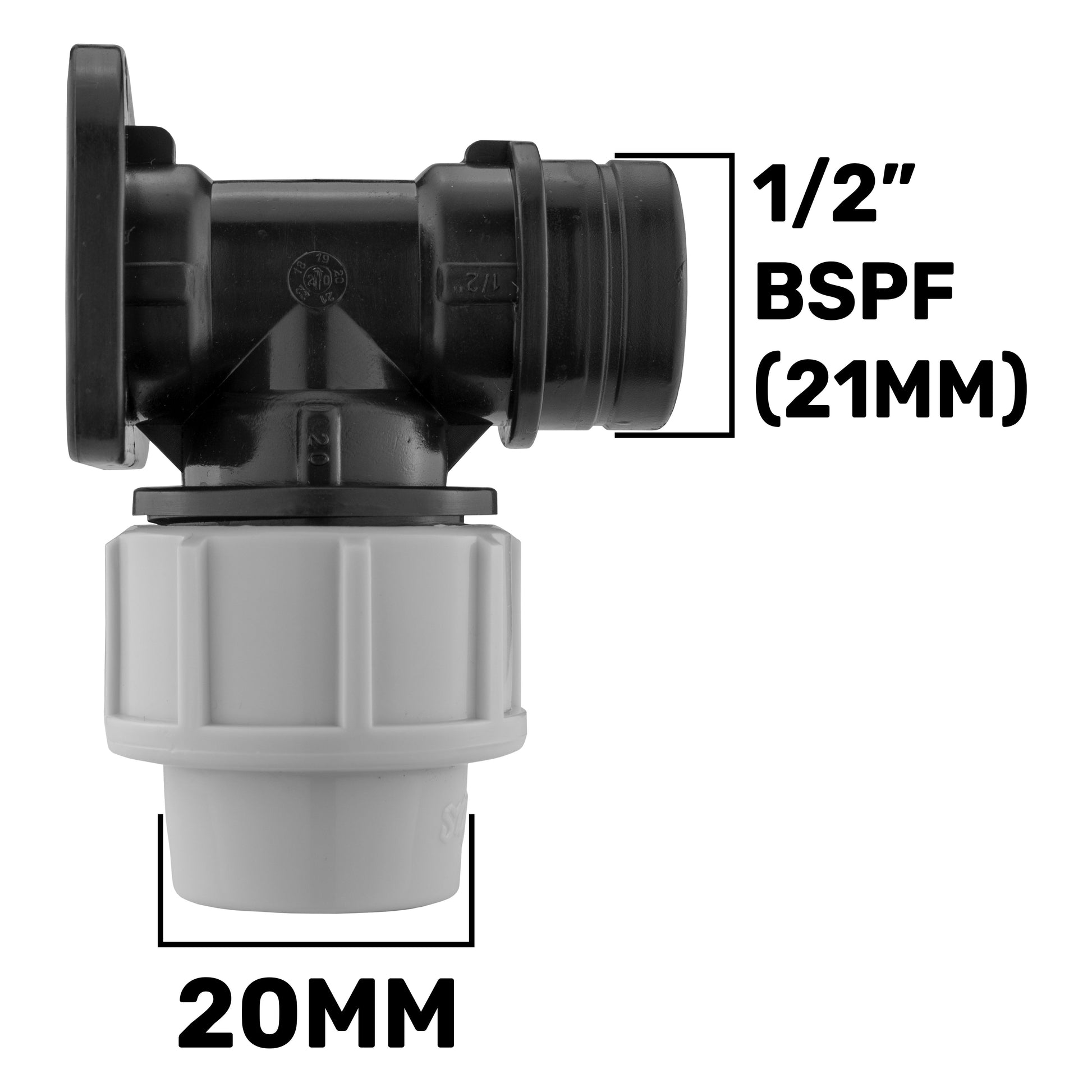 Wall Flange Kit 20mm MDPE - Lever Tap 1/2", Geka Barb 3/4" - Best4Trade-Retail Tech Hose & Fittings