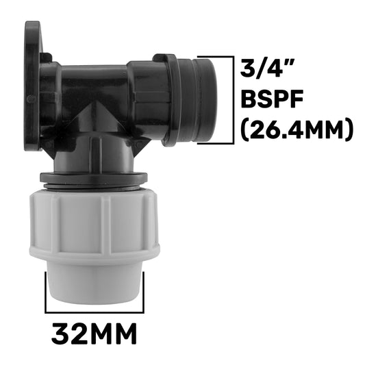 MDPE Wall Flange 32mm - 3/4" BSPF - Best4Trade-Retail Tech Hose & Fittings