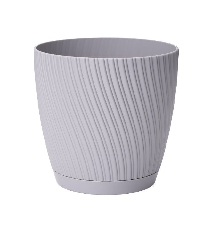 Mika Pot with Saucer 150mm Platinum - Best4Trade-Retail Planting