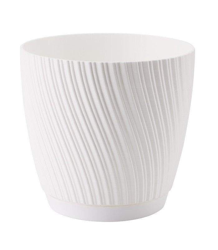 Mika Pot with Saucer 150mm White - Best4Trade-Retail Planting