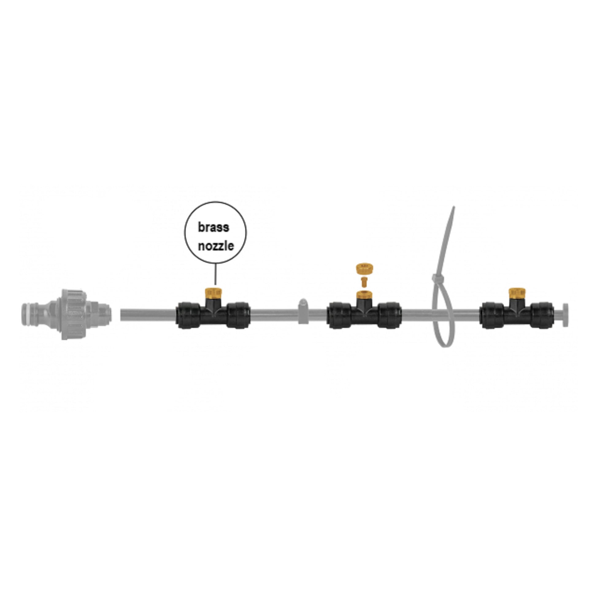 Garden Water Mist Kit, Black/Orange, TEE NOZZLE ONLY - Best4Trade-Retail Garden watering