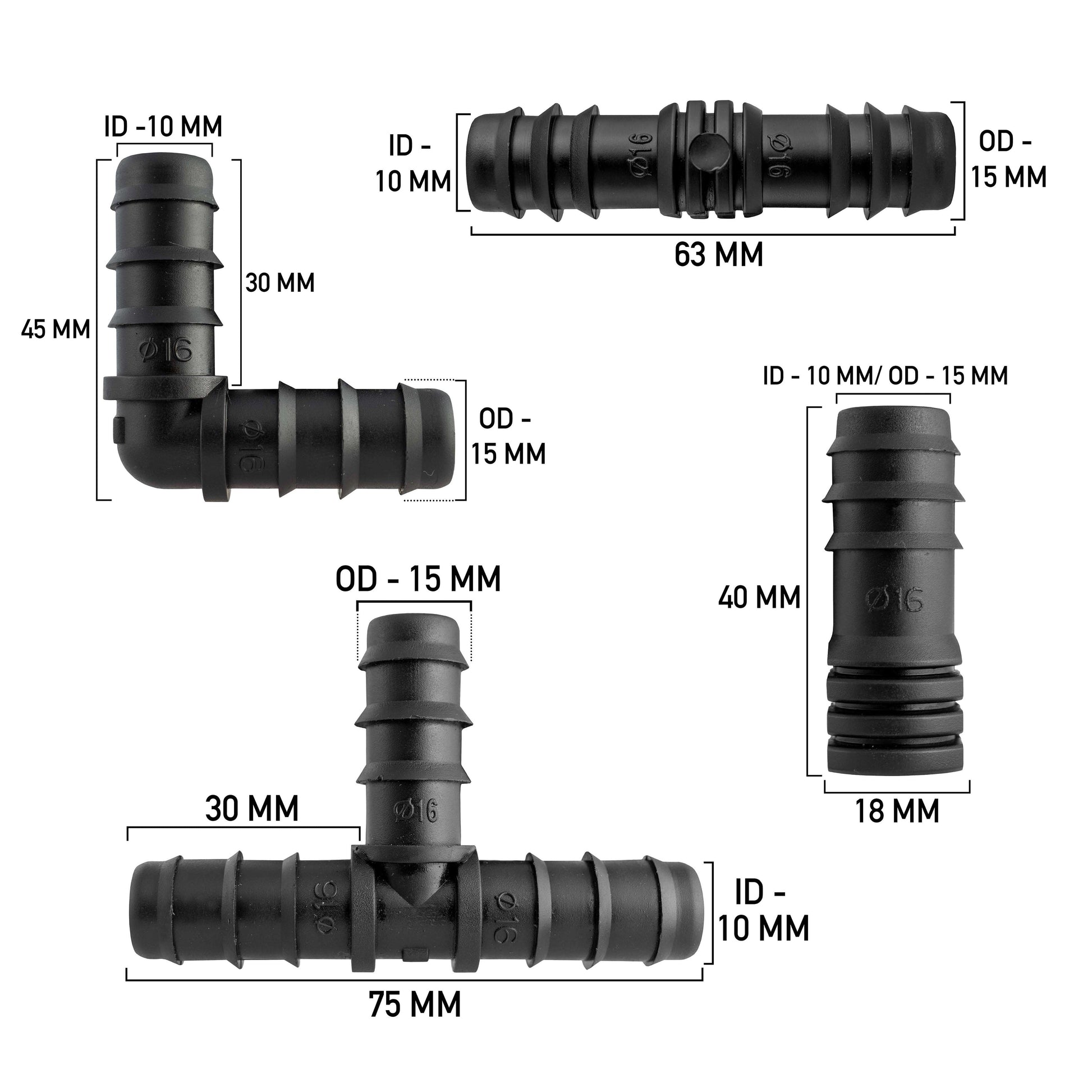 Mix 1/2" Barb Connectors HOZ25+ - Best4Trade-Retail Garden watering