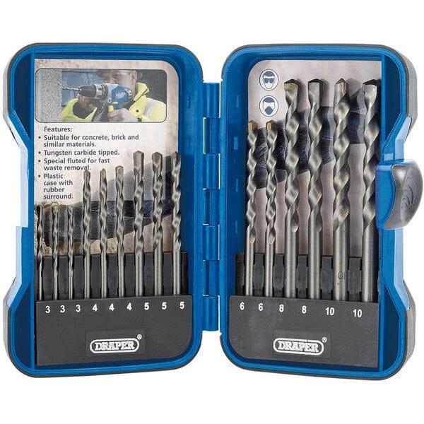 Draper Masonry Drill Bit Set - (15 Pieces) - Draper Tools & Workwear