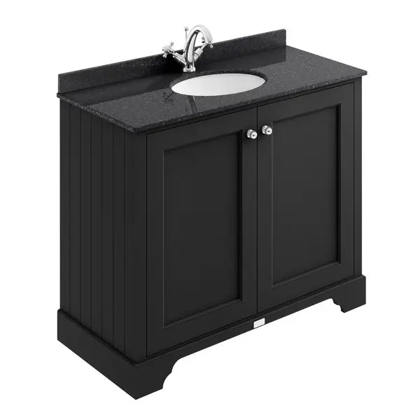 Matt Black Two Door Basin Cabinet - Bayswater Bathrooms