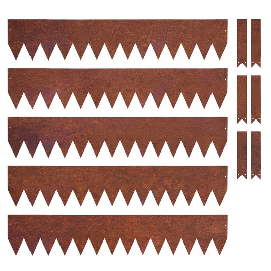Metal Garden Border Edging – Saw-Tooth Spikes, Pack of 5
