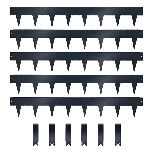 Metal Lawn Edging Garden Border with Pegs - 5 Pieces