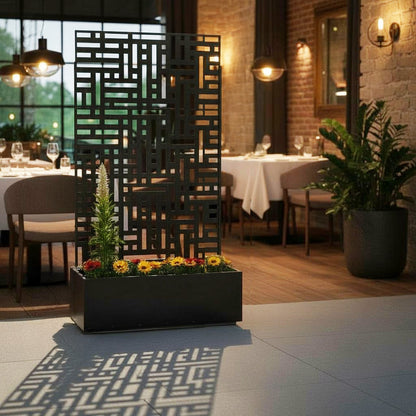 Metal Indoor/Outdoor Privacy Screen with Plant Pot - 90cm x 180cm