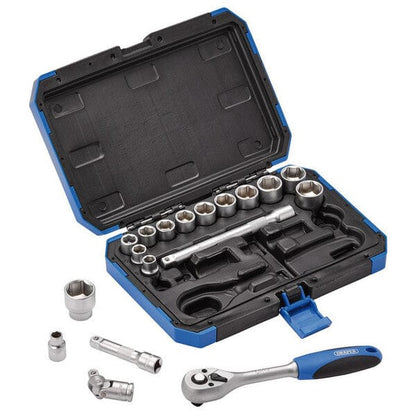 Draper Metric Socket Set - 3/8" Square Drive - (18 Pieces) - Draper
