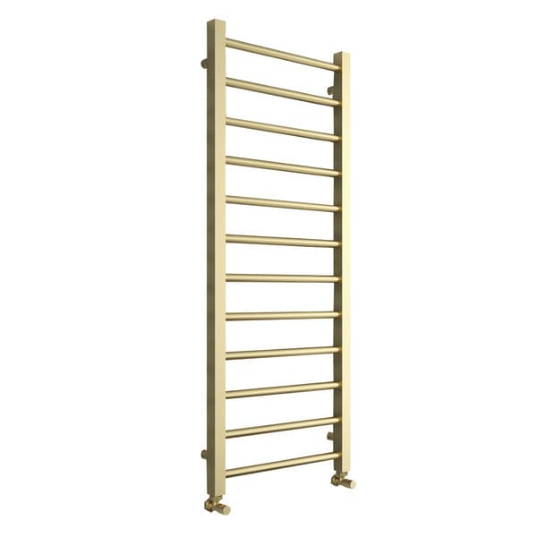 Mineral Round Bar Brushed Brass Towel Rail - All Sizes - Aqua Bathrooms