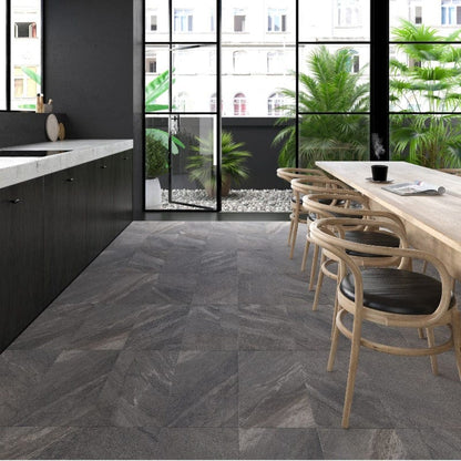 Mojo Stone Effect 600mm x 300mm - Matt Anthracite - Rino Tiles