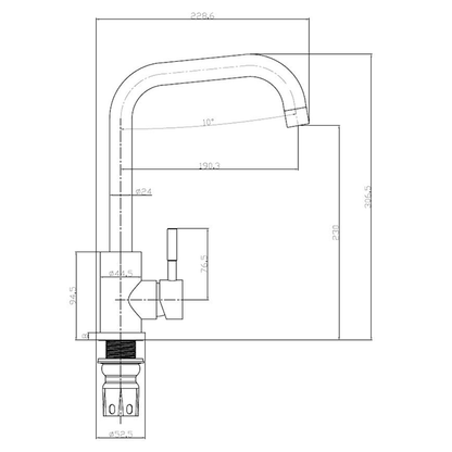 Nera Single Lever Kitchen Tap - Reginox