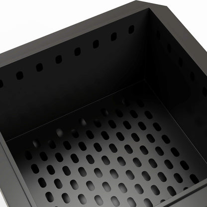 Outsunny Smokeless Fire Pit, 48 cm Portable Wood Burning Firepit, Square Metal Bonfire Stove with Poker, Black