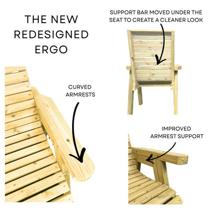 Churnet Valley Ergo 6 Seat Table Set 3 Benches