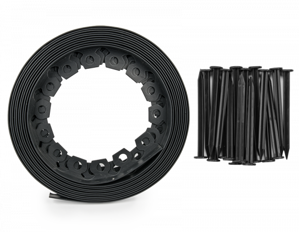 Lawn Border Set, Easy Border 40mm Black 10m With Pegs - Best4Trade-Retail Garden tools & Accesories