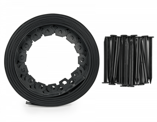 Lawn Border Set, Easy Border 100mm Black 10m With Pegs - Best4Trade-Retail Garden tools & Accesories